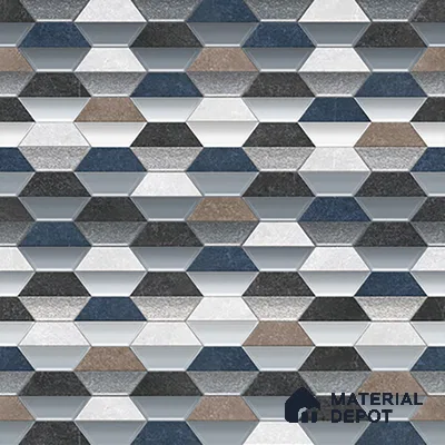Hexagonal Wall & Floor Tile TL 07237 C Alpi 8001 GLM (Silver) 1 ft x 1 ft Ceramic Matte Finish - 9 mm  | 2 mm Spacer is Mandatory | Please Expect a Slight Variation of Pattern